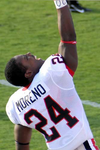 Knowshon Moreno celebrates