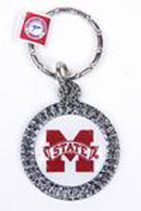 Mississippi State chrome circle keychains